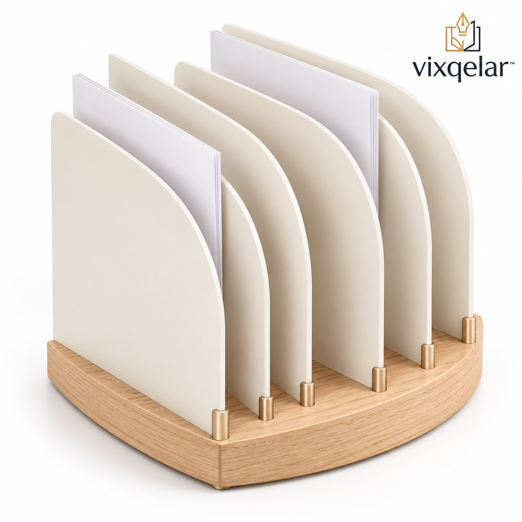 𝒗𝒊𝒙𝒒𝒆𝒍𝒂𝒓™ Curved Desktop File Organizer — main product image