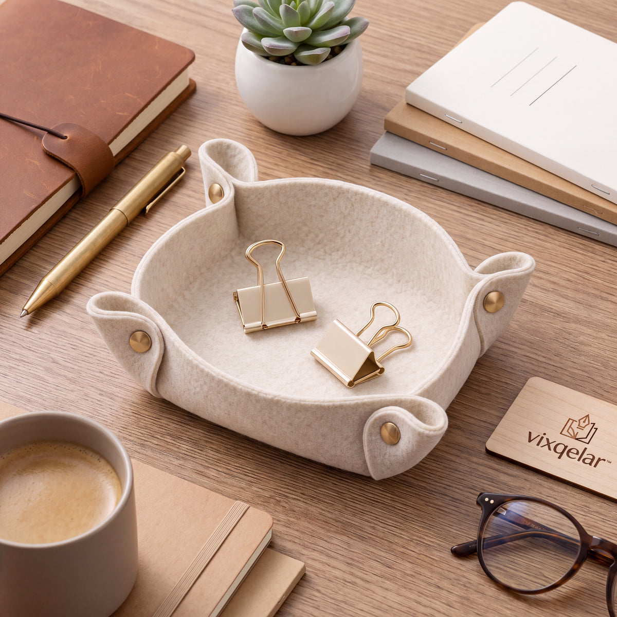 𝒗𝒊𝒙𝒒𝒆𝒍𝒂𝒓™ Folded Felt Desk Tray — product view 1
