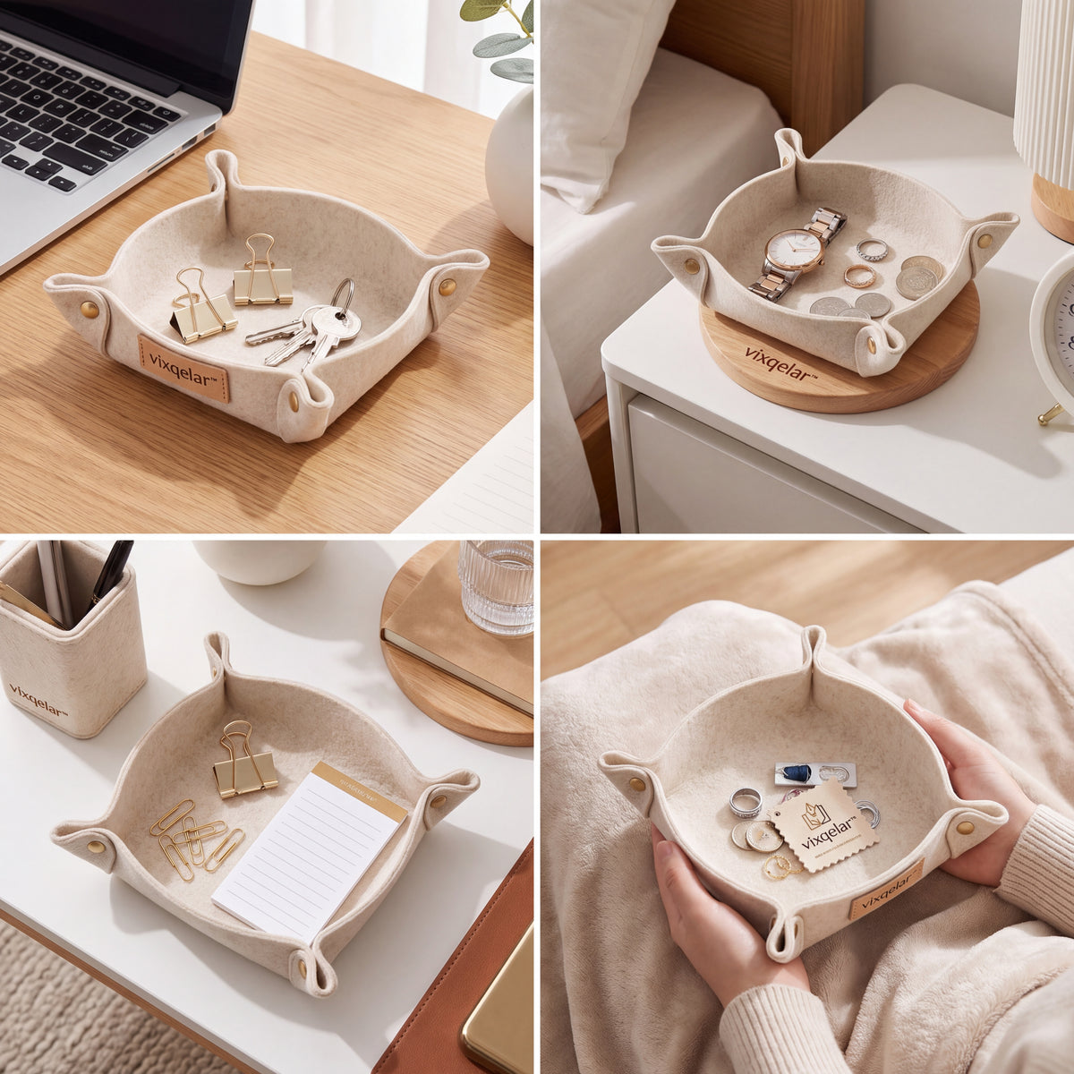 𝒗𝒊𝒙𝒒𝒆𝒍𝒂𝒓™ Folded Felt Desk Tray — product view 3